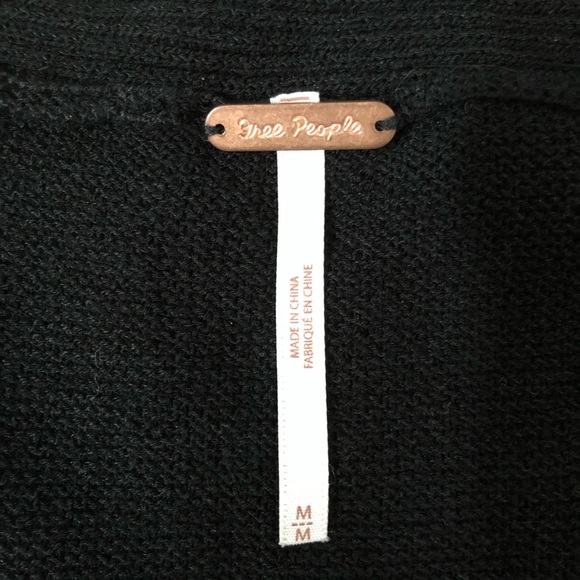 Free People Criss Cross Knit Tunic Top Black - Picture 5 of 6